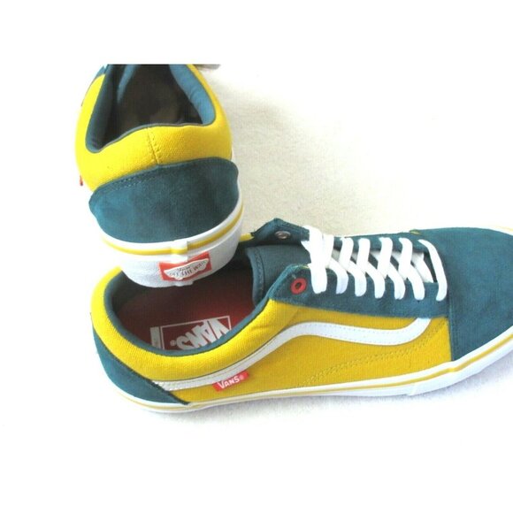 COPY - Vans Mens Old Skool Pro Prime Atlantic Gold Yellow Green Skate Shoes Siz… - Picture 5 of 5